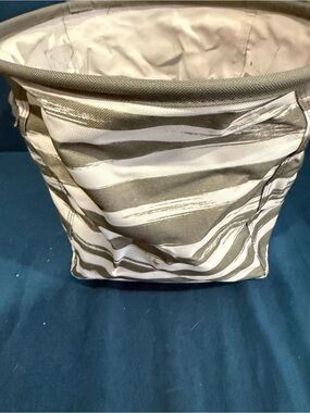 thirty-one Beige and White Striped Tote